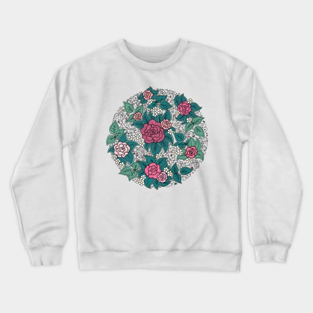 Floral pattern of spirals, swirls, doodles Crewneck Sweatshirt by kavalenkava